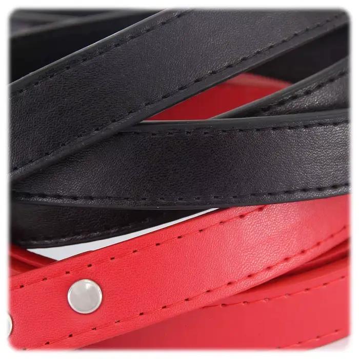 Laisse pour chien en cuir de couleur unie