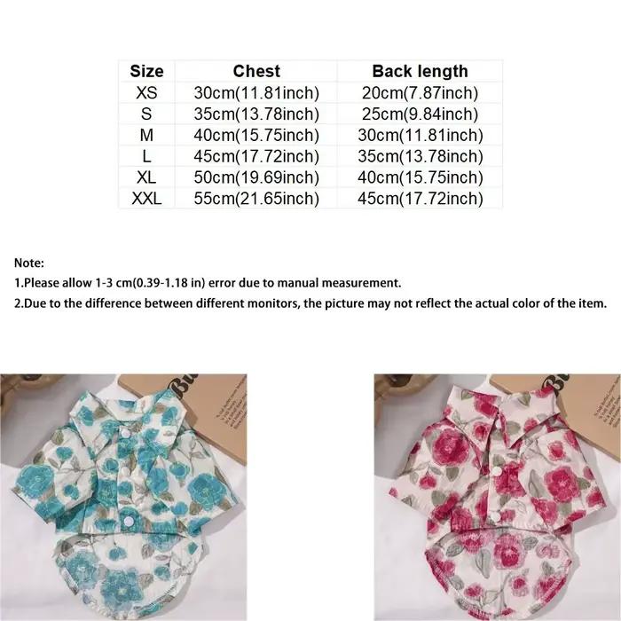 T-shirt pour chien à motif floral mignon