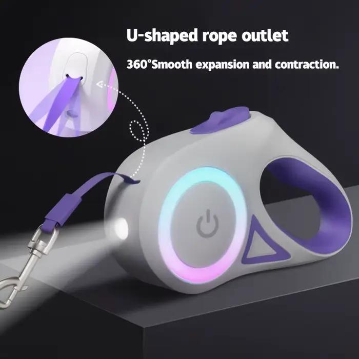 Laisse Rétractable LED avec Lumière pour Chiens