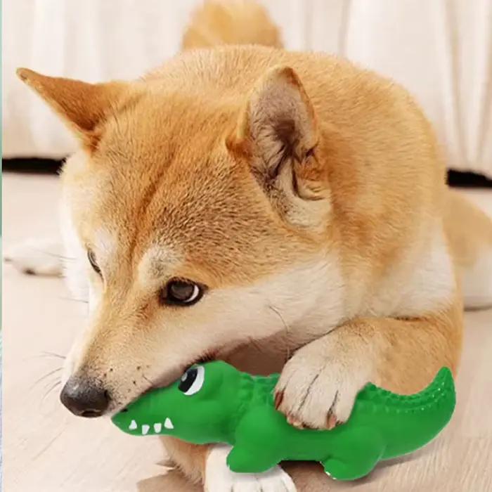 Jouet pour chien en caoutchouc crocodile qui couine