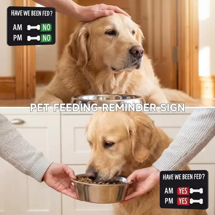 4/1 Pièces Aimant de Référence Alimentaire pour Animaux (Chats et Chiens) en Bois