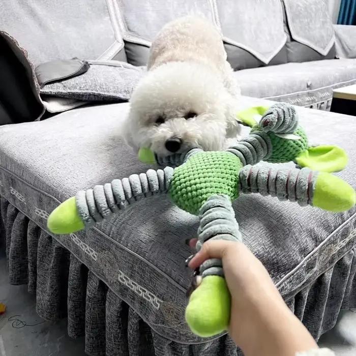 Grand chien indestructible son grinçant jouets animaux forme animal de compagnie doux en peluche à mâcher molaire jouet