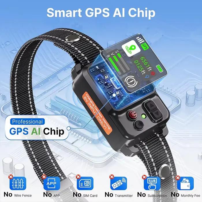 Clôture électronique sans fil GPS pour animaux de compagnie