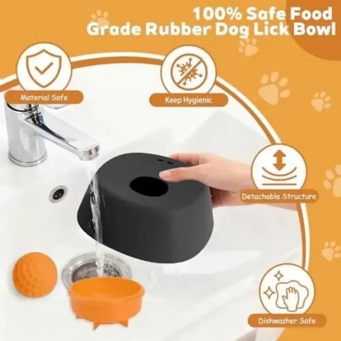 Bol à lécher pour chien anti-glissement en forme de boule