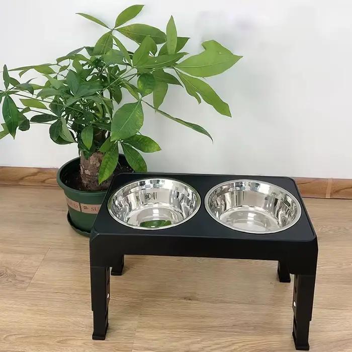 Bols surélevés pour chiens avec support réglable et double