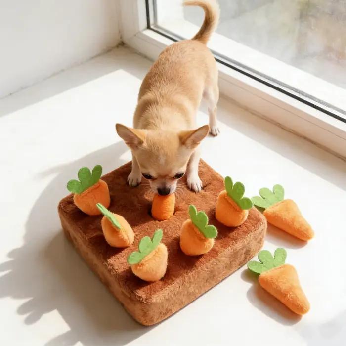 Tapis de reniflement interactif pour chiens avec carottes