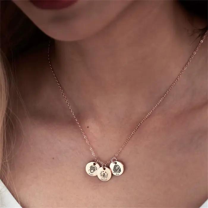 Cadeaux personnalisés pour maman chien maman collier de portrait de chien personnalisé collier de portrait d'animal de compagnie cadeau commémoratif chien cadeau personnalisé