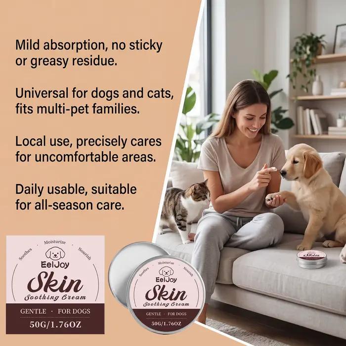 Crème Apaisante pour Peau de Chien Hydratante Réduit les Démangeaisons Répare les Pattes Sèches et Craquelées Soin Nourrissant pour la Fourrure Baume Apaisant Anti-Démangeaisons pour Animaux