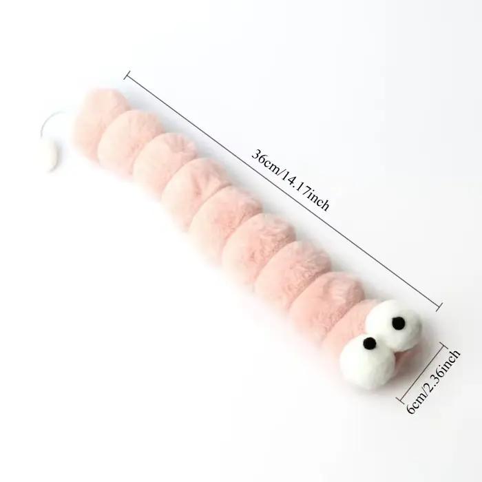 Jouet peluche souple en forme de chenille à la catnip pour chatons – Bâton à mâcher interactif pour le nettoyage des dents et le soulagement de l'anxiété – Accessoire de jeu à domicile