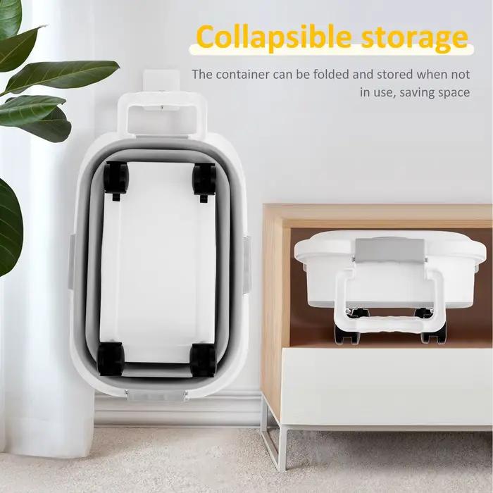 Baril de stockage de nourriture pliable pour animaux de compagnie
