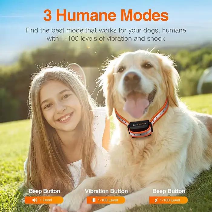 ROJECO 1000m Electric Dog Training Collar Light Waterproof Rechargeable Pet Anti Bark Control