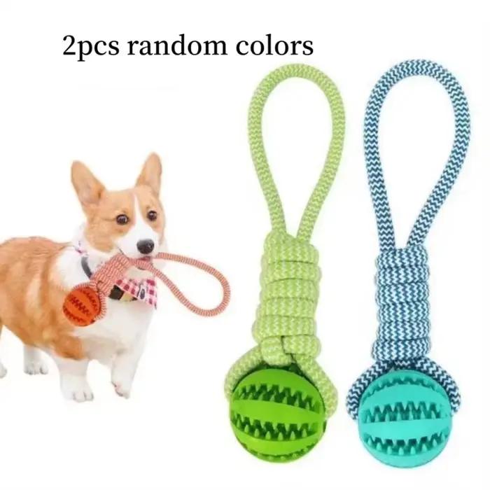 2 pièces de balles à friandises en corde pour chien | Conception portable