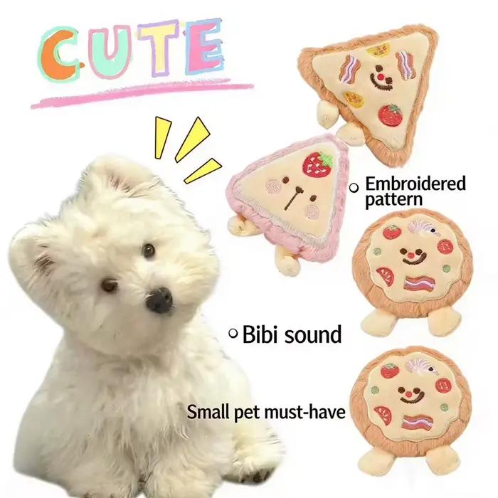 Jouet en peluche pour chien en forme de pizza