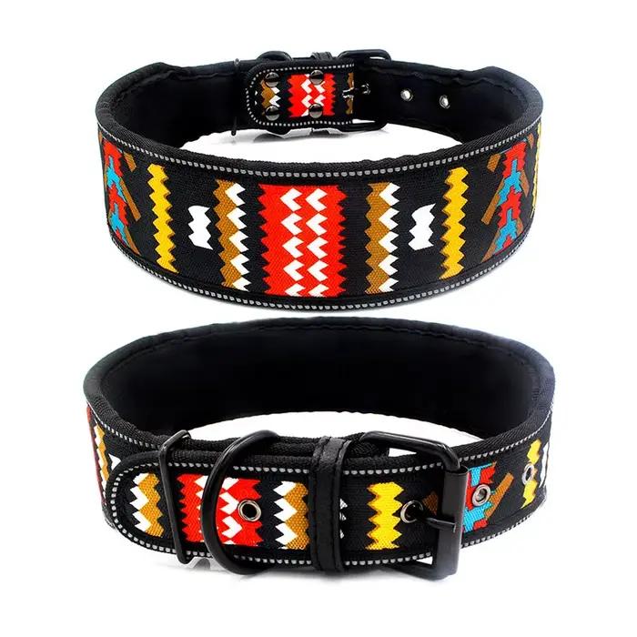 Grand collier de chien rembourré en nylon