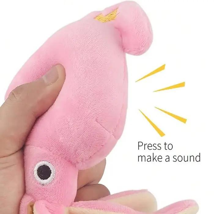 Jouet en peluche poulpe grinçant pour chien