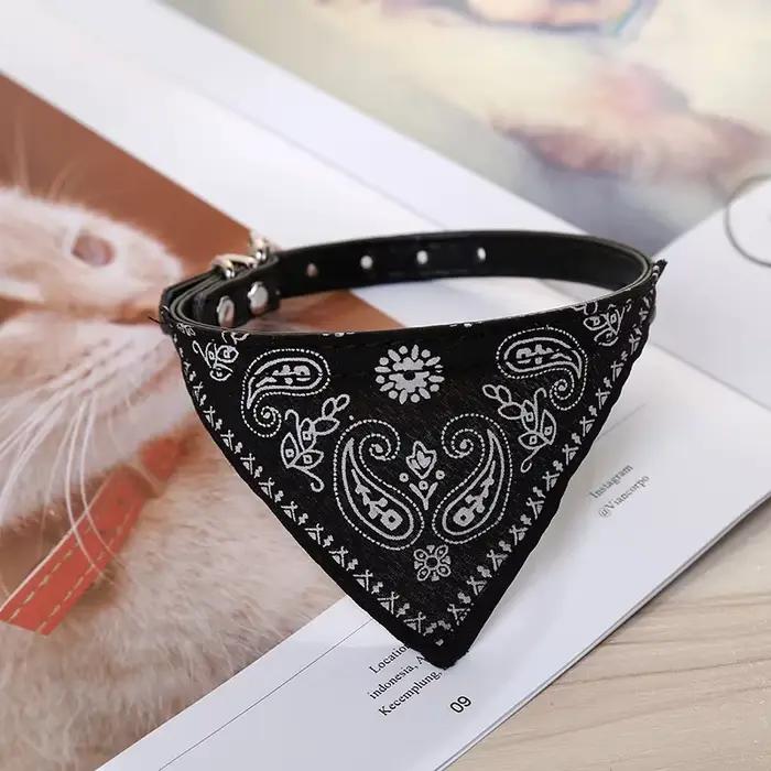 Collier pour chien et chat en PU avec écharpe pour petits et moyens chiens Chihuahua Corgi chiot colliers réglables fournitures pour animaux de compagnie accessoires para perros