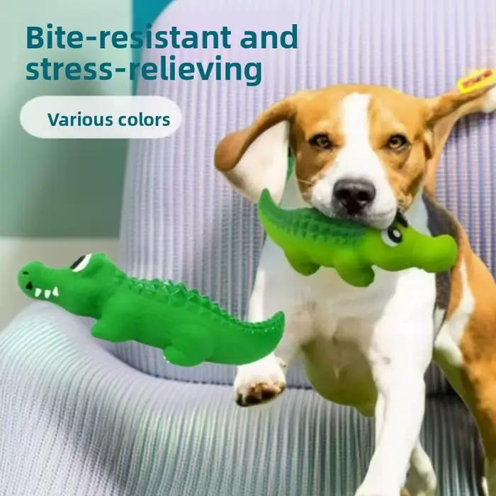 Jouet pour chien en caoutchouc crocodile qui couine