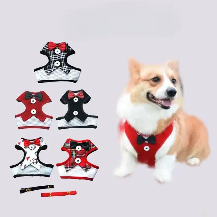 Harnais réglable pour animaux de compagnie avec nœud papillon