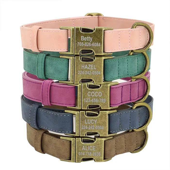 Collier d'identification de chien personnalisé colliers d'étiquette de chiens personnalisés avec boucle en métal en