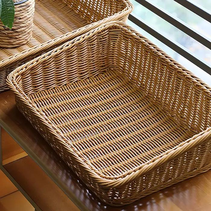 Panier de rangement tressé à la main en rotin
