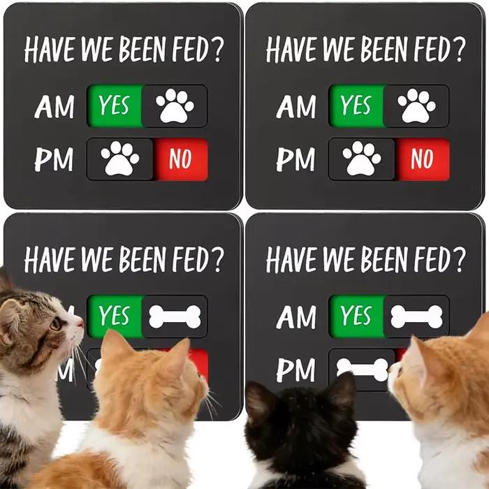 4/1 Pièces Aimant de Référence Alimentaire pour Animaux (Chats et Chiens) en Bois