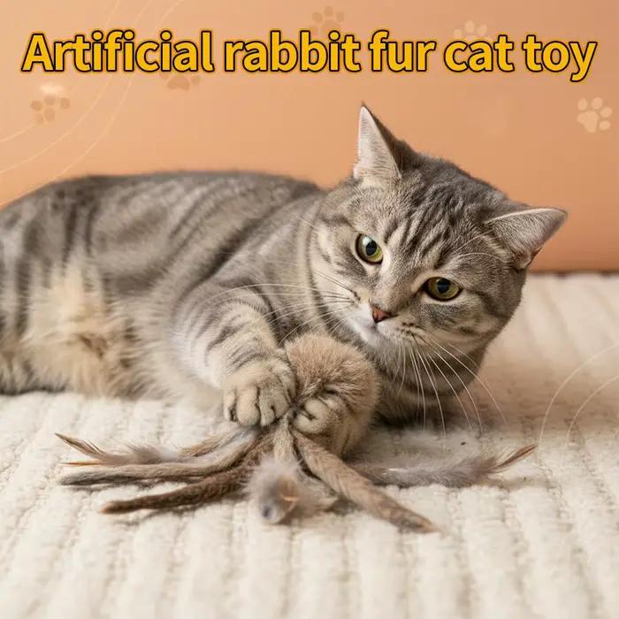 Jouets pour chats en fausse fourrure de lapin
