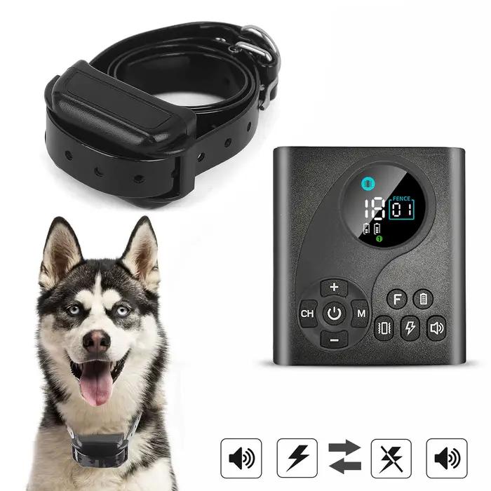 Système de clôture pour chien sans fil 2 en 1 et collier d'entraînement