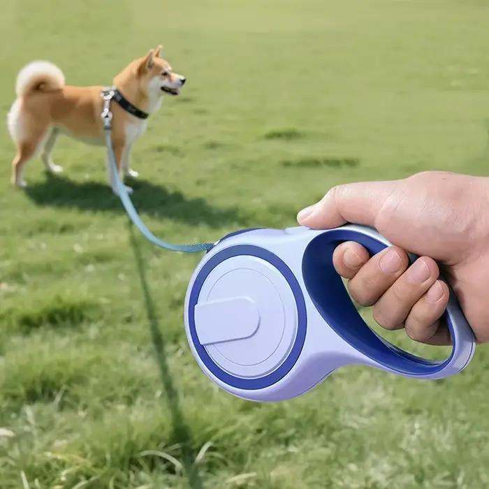 Laisse Rétractable pour Chien 5m Roulette Collier Durable Réglable Accessoires pour Animaux de Compagnie pour Chiens de Petite et Moyenne Taille Promenade Randonnée Entraînement