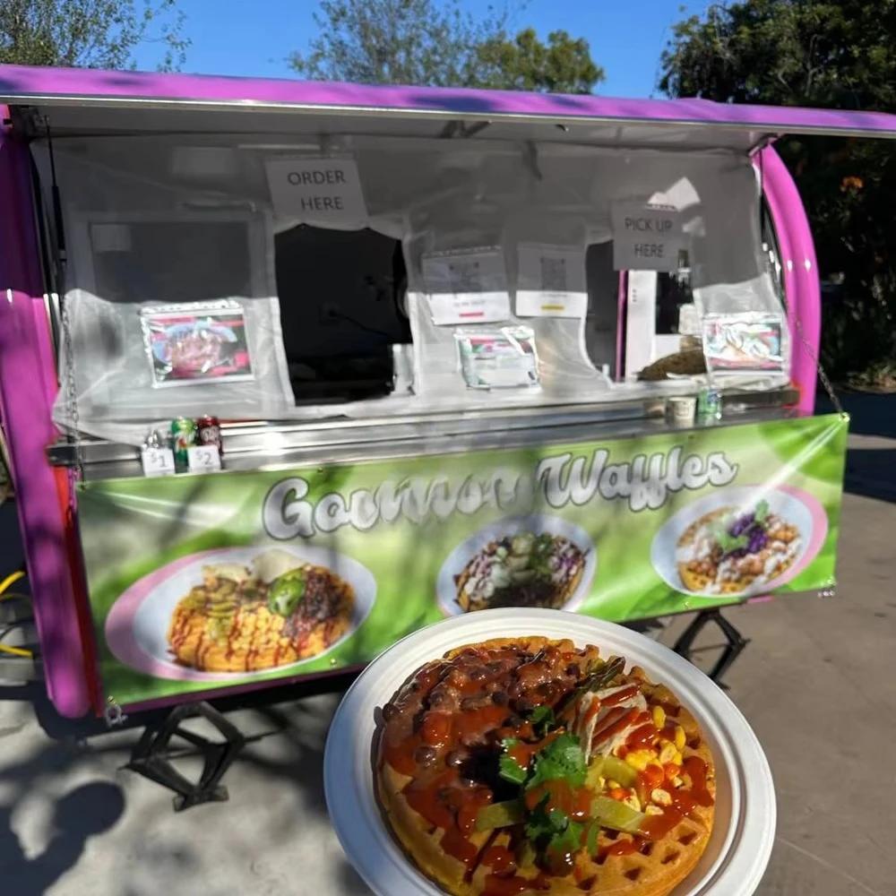 Camions de restauration mobiles 2026 personnalisés, cuisines entièrement équipées, fabriqués avec des matières premières végétales, à vendre