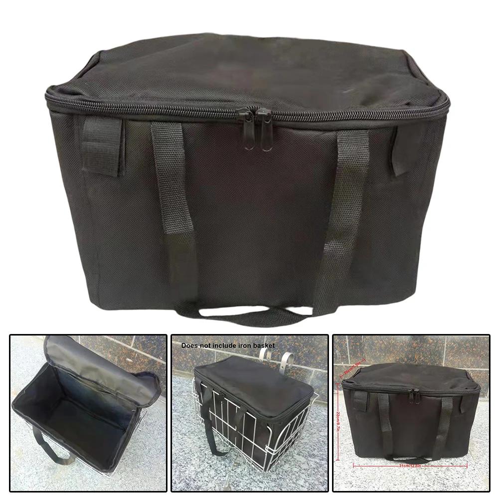 Sac intérieur pour panier de vélo, sac de rangement, sac de courses avec poignée pour panier avant/arrière, sac de rangement pour camping en plein air