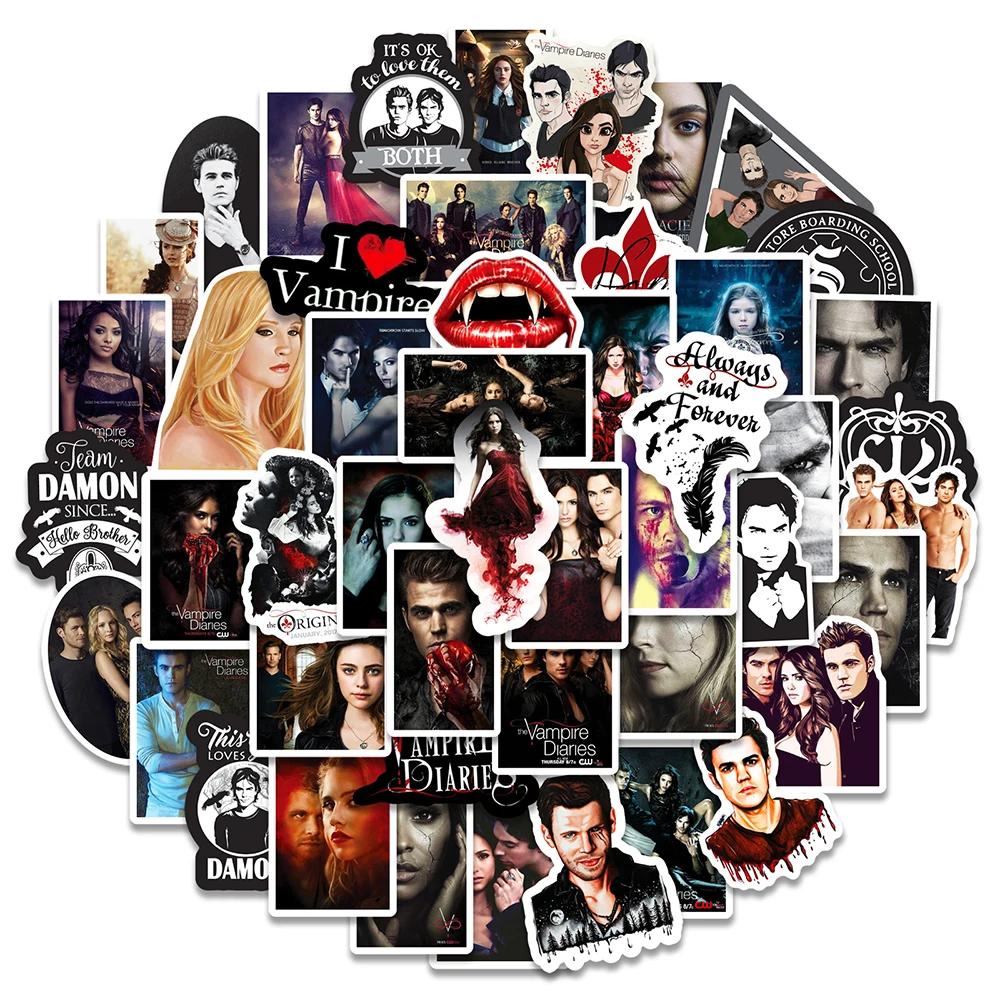 10/30/50pcs Série TV The Vampire Diaries Autocollants Cool Dessin Animé Autocollant Décoration Ordinateur Portable Téléphone Notebook Graffiti Autocollants Emballage