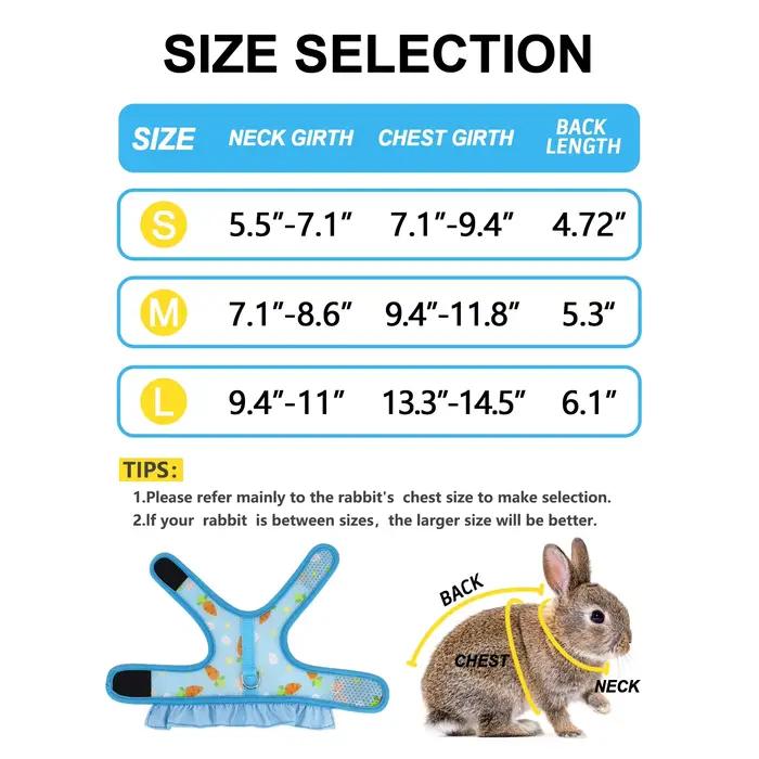 Harnais de lapin avec laisse, jolie boucle réglable, gilet en maille respirante, jupe pour lapin, co