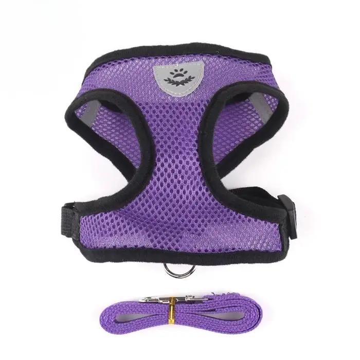 Harnais pour chien et chat avec laisse en plomb, gilet réglable en maille de Polyester, harnais resp