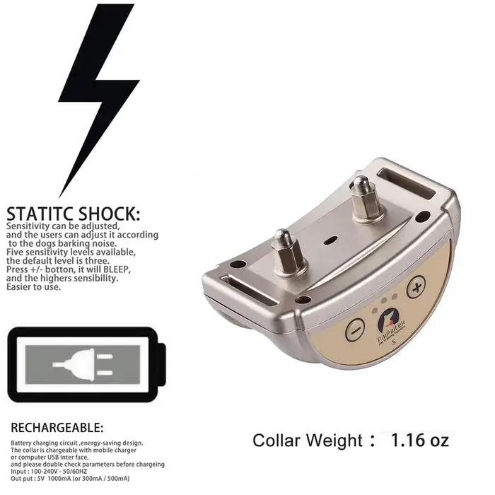 Collier de dressage pour chien, Anti-aboiement, automatique, Anti-aboiement, Rechargeable par USB, e