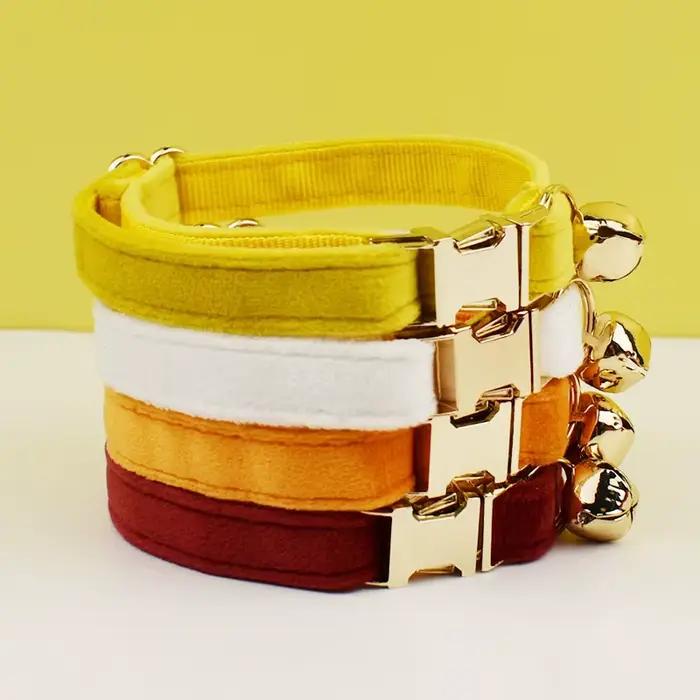 Collier pour chat en velours personnalisé avec étiquette d'identification, collier pour chaton avec