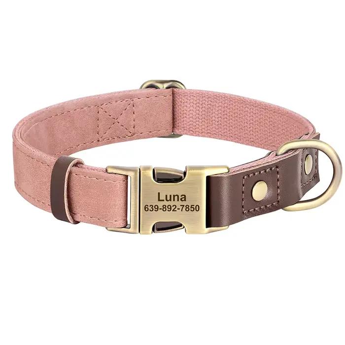 Collier de chien personnalisé colliers de chien en cuir PU durables collier d'identification d'anima