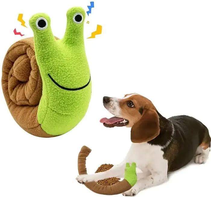 Jouets de grincement pour chiens, jouets d'escargots en peluche pour animaux de compagnie, nourritur