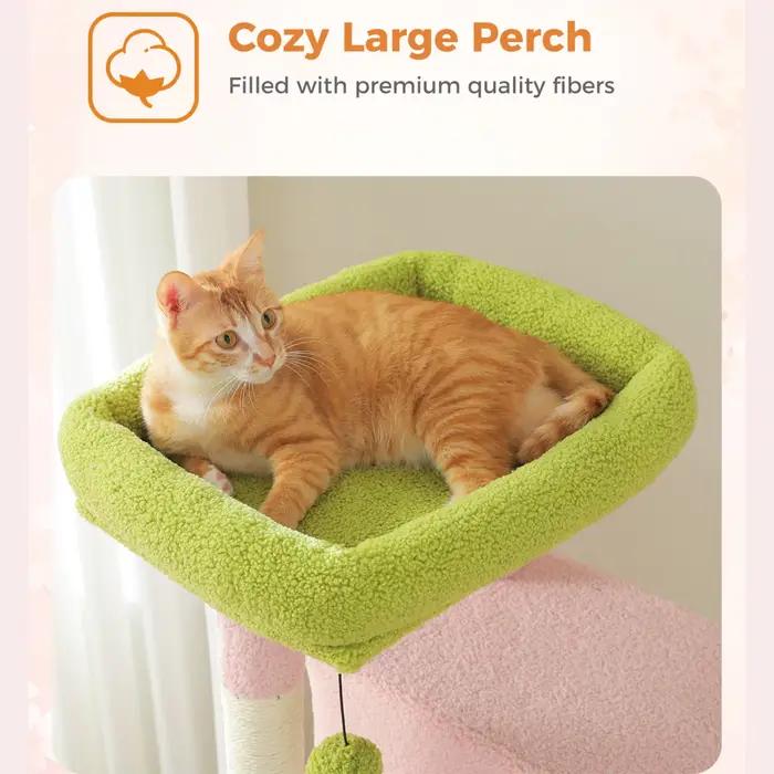 Tour pour chat d'intérieur à plusieurs niveaux avec griffoirs, perchoirs, hamac, condo, diversificat