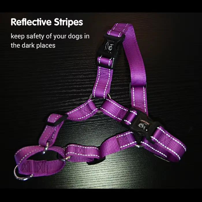Harnais pour chien sans traction pour chiens de taille moyenne et grande, réfléchissant, sans starte