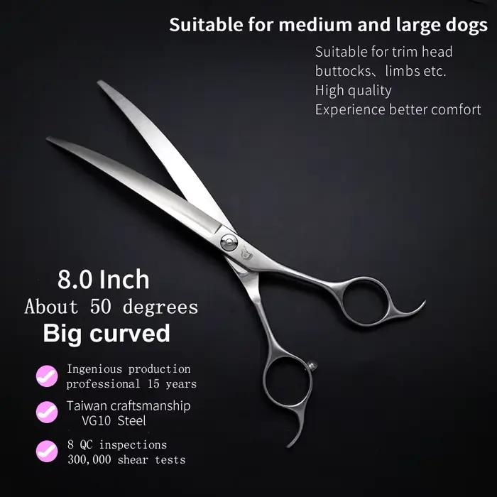 Ciseaux courbés pour grue 50 ° Ciseaux de toilettage pour chiens de compagnie, 7.5/8 pouces, grand