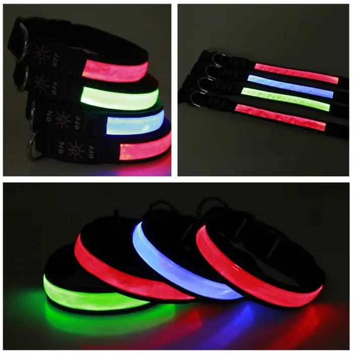 Collier lumineux LED pour chien, réglable, clignotant, rechargeable par USB, collier lumineux pour l