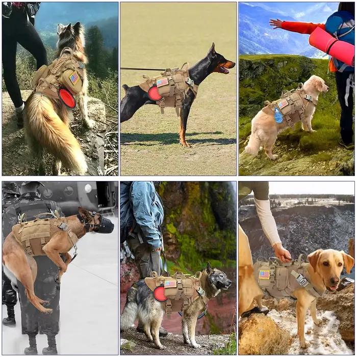 Gilet de harnais pour chiens | En Nylon, tactique militaire pour chiens, harnais pour animaux de com