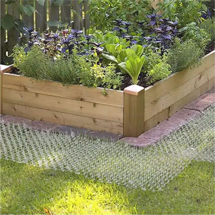 Tapis anti-chats et chiens noir/blanc pour jardin, avec picots dissuasifs, bande anti-crevaison, fou