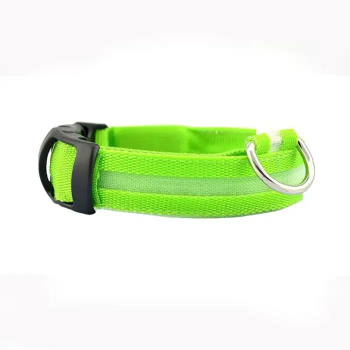 Collier pour chien lumière LED électronique sécurité nocturne Anti-perte Nylon réglable lumineux col