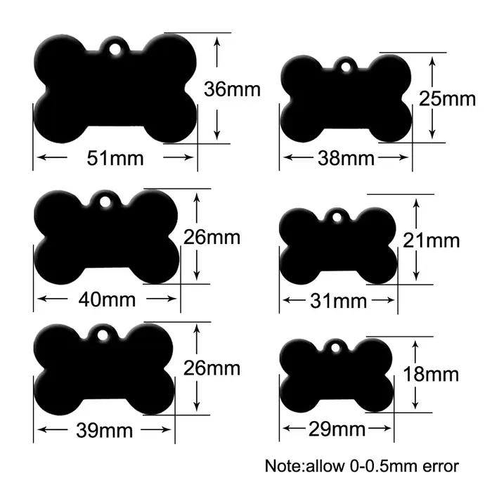 Étiquettes d'identification de chien, 100 pièces, gravure Laser, plaque signalétique, nom personnali