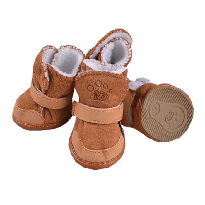 Chaussures pour animaux de compagnie, 4 pièces, épaisses et chaudes, bottes en Carton de neige et de
