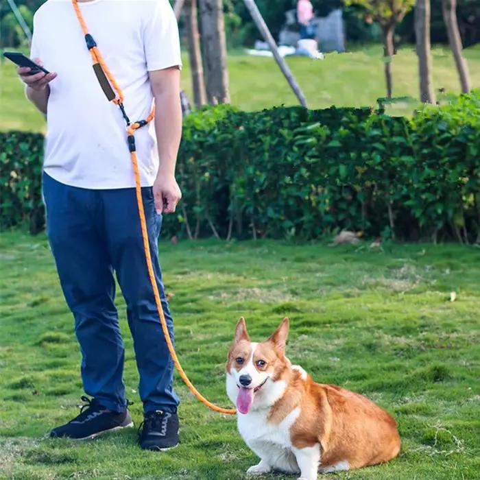 Laisse pour chien mains libres laisse pour chiens laisses réfléchissantes pour chien marche corde de