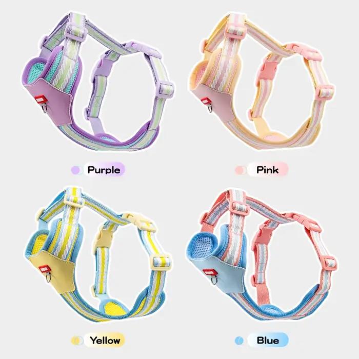 Harnais bloc de couleur pour petits chiens, marche, maille Corgi respirante, collier pour animaux de