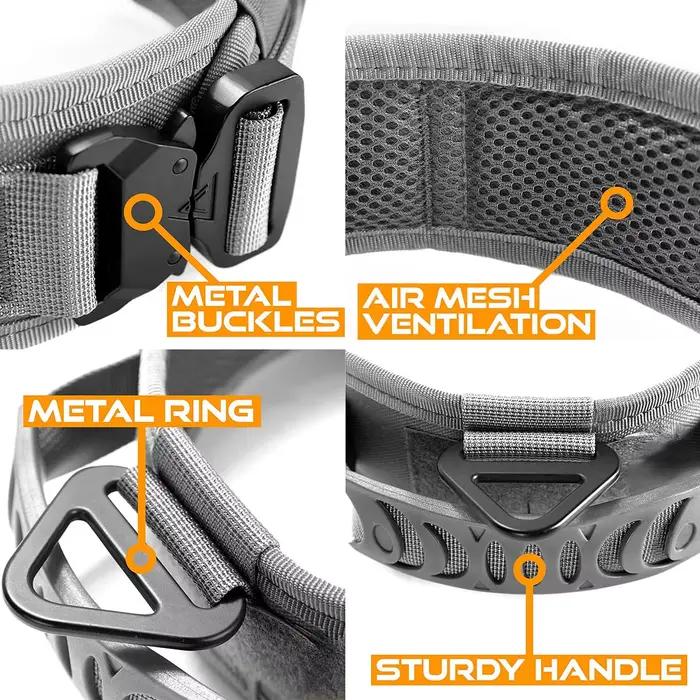 Collier DulDog de qualité militaire avec poignée, collier RapDuty pour chiens moyens et grands, cont