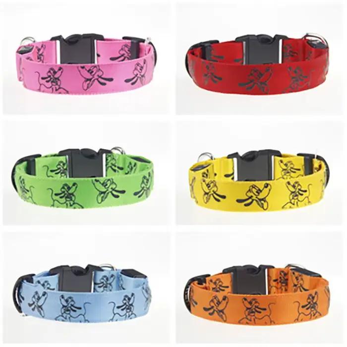 Collier LED réglable pour chien, Rechargeable par USB, sécurité nocturne, lumineux, pour grands chie